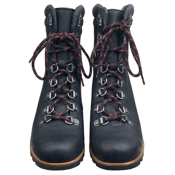 Sorel Women’s Conquest Black Leather Waterproof Wedge Bootie Size US 7.5 - Picture 7 of 10